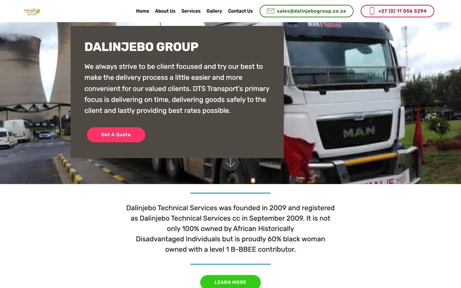 Screenshot of dalinjebogroup.co.za